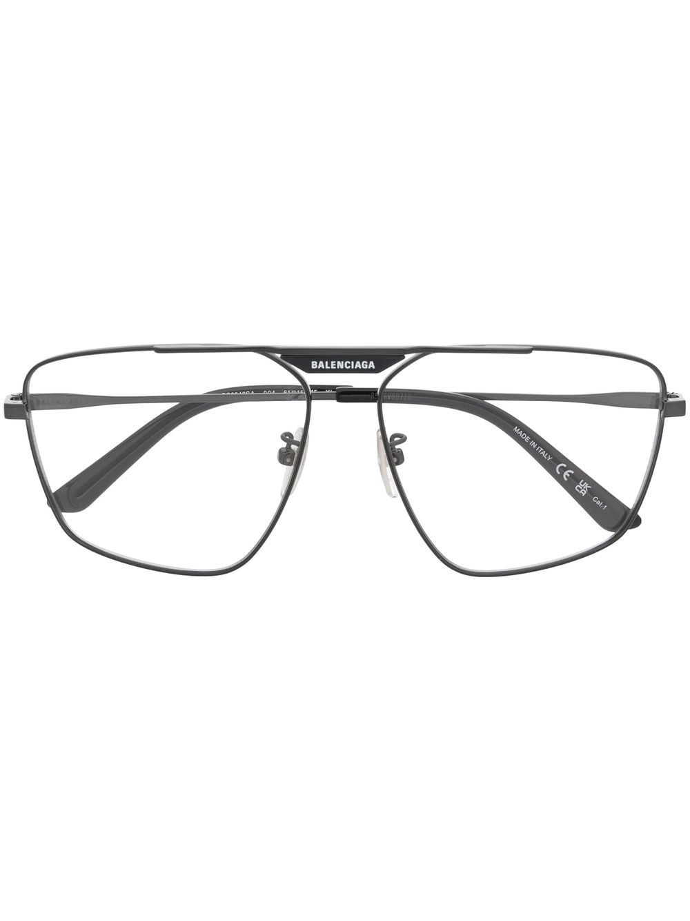 Balenciaga Eyewear 抛光效果飞行员眼镜 - 黑色