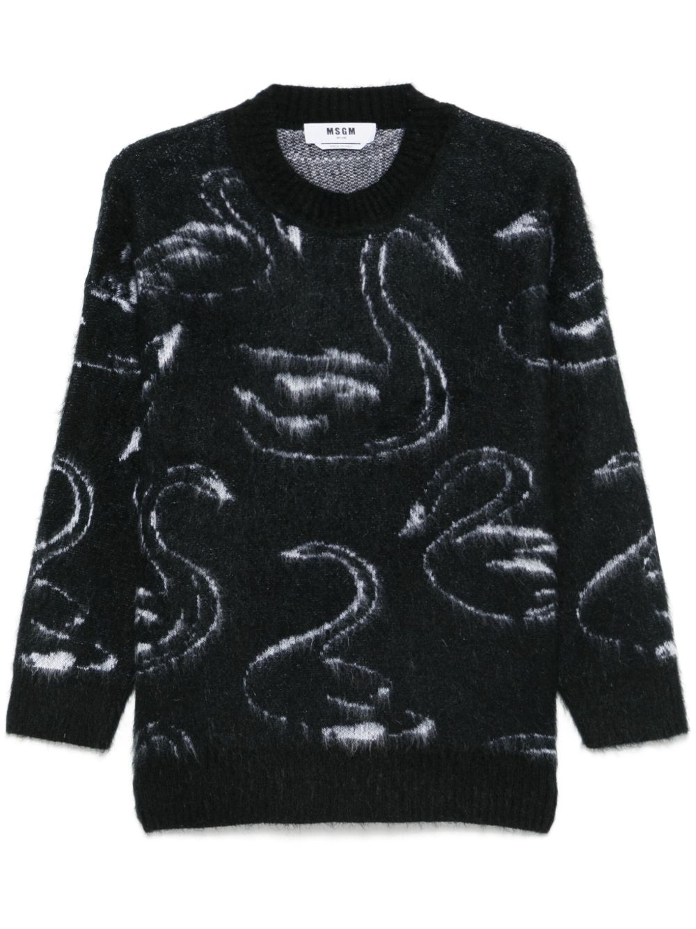 MSGM 图案提花毛衣 - 黑色