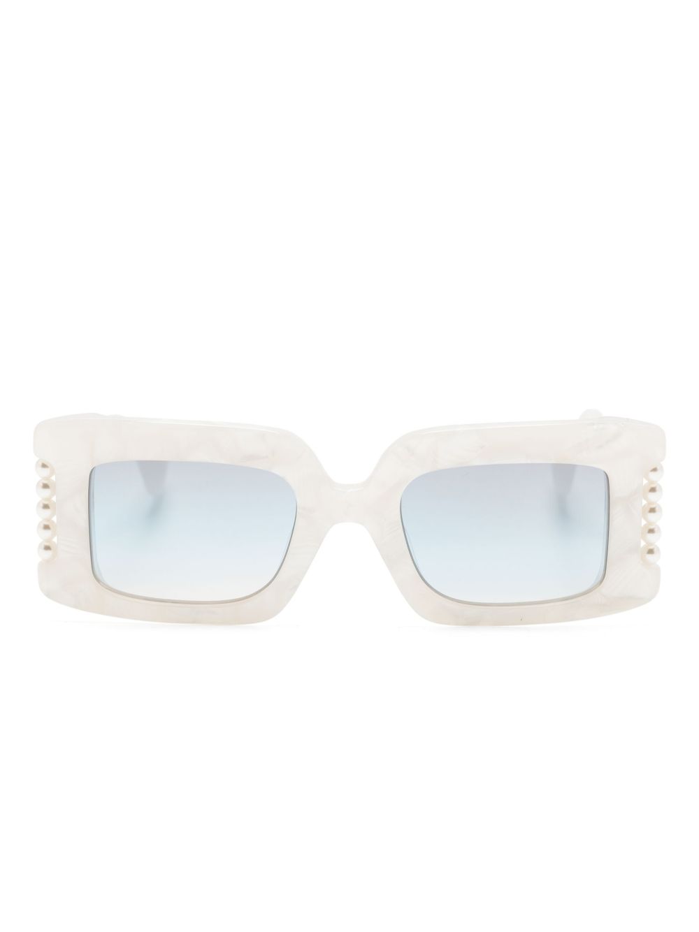 Vivienne Westwood Judy 长方形框太阳眼镜 - 白色