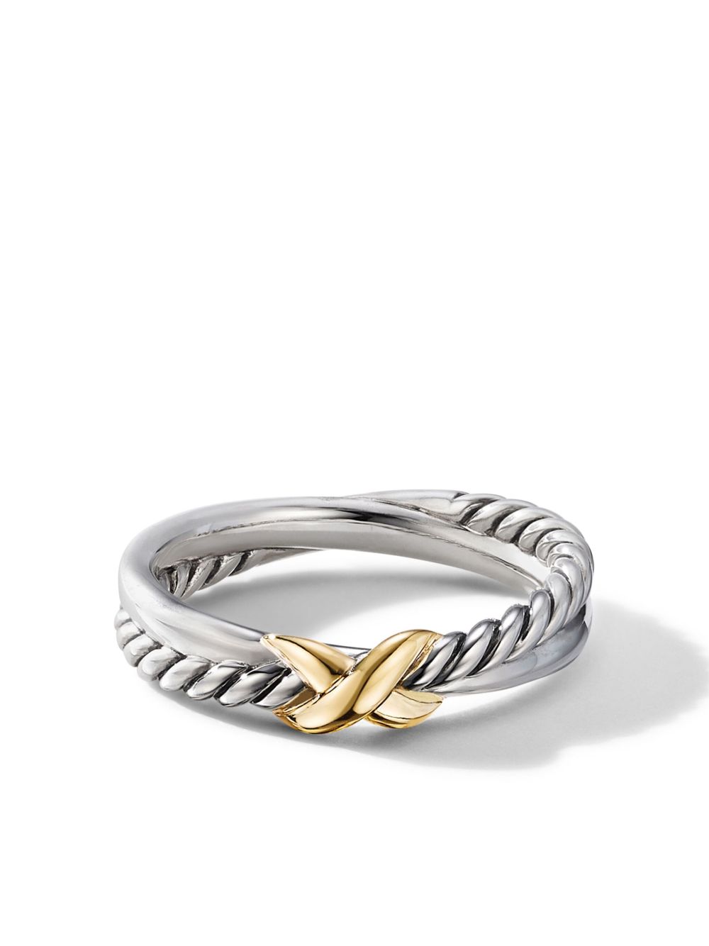 David Yurman 纯银 Petite X 戒指 - 银色