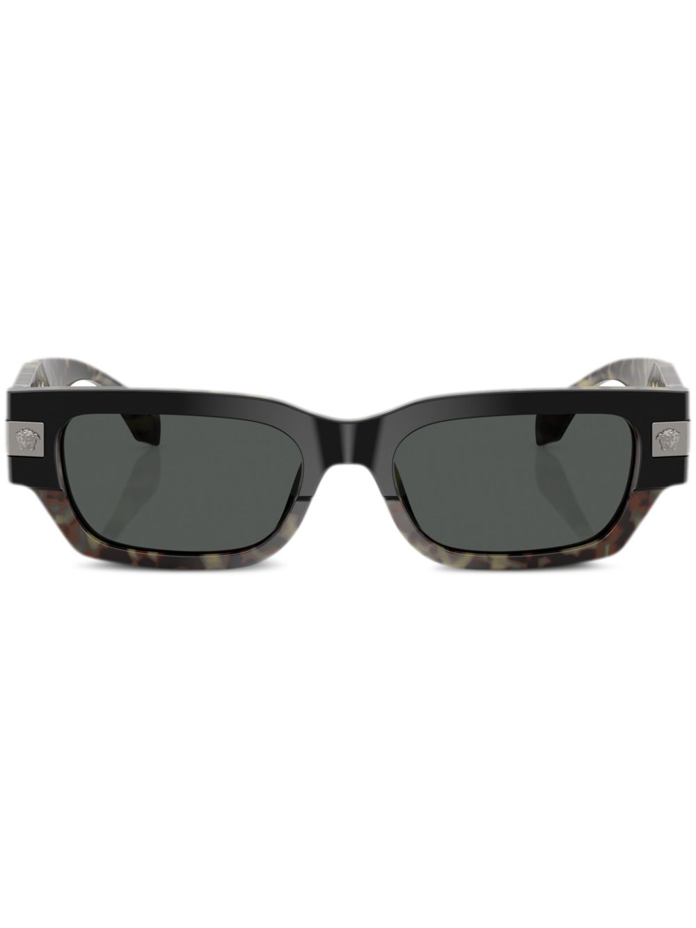 Versace Eyewear 经典长方形镜框太阳眼镜 - 绿色