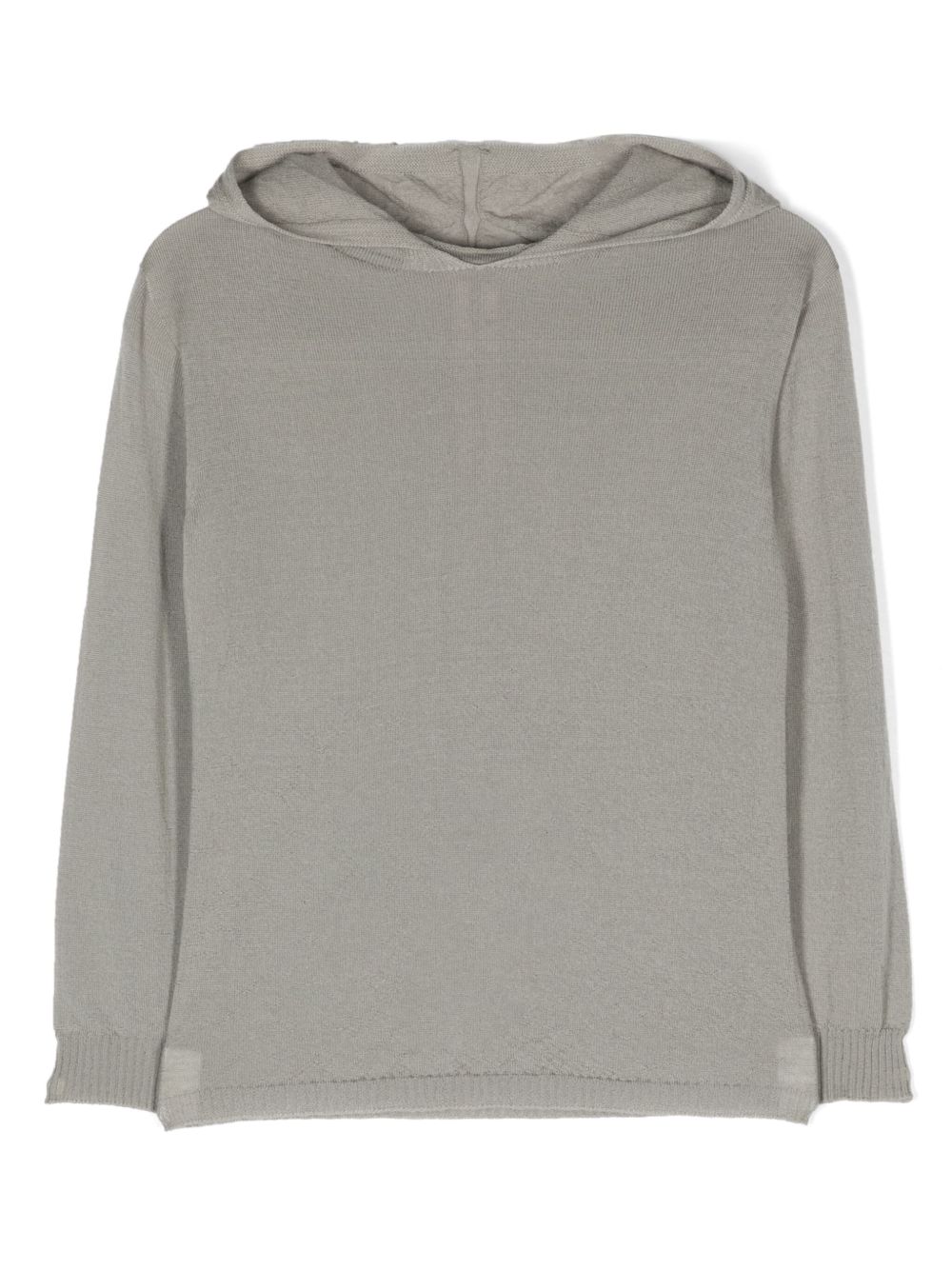 Rick Owens Kids 密织初剪羊毛连帽衫 - 灰色