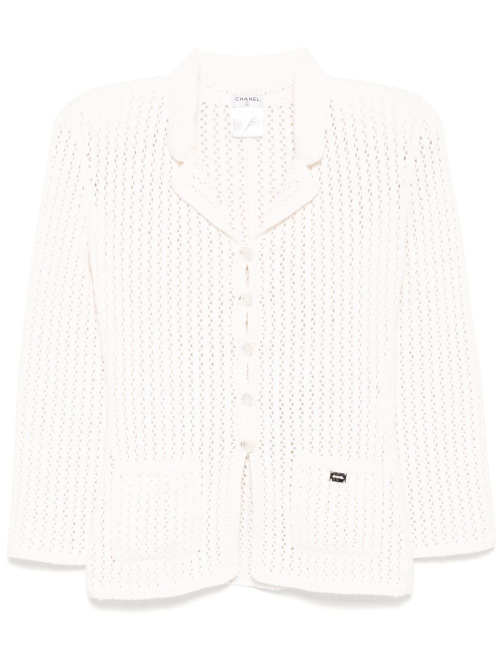 CHANEL Pre-Owned 镂空针织开衫（2003年典藏款） - 白色