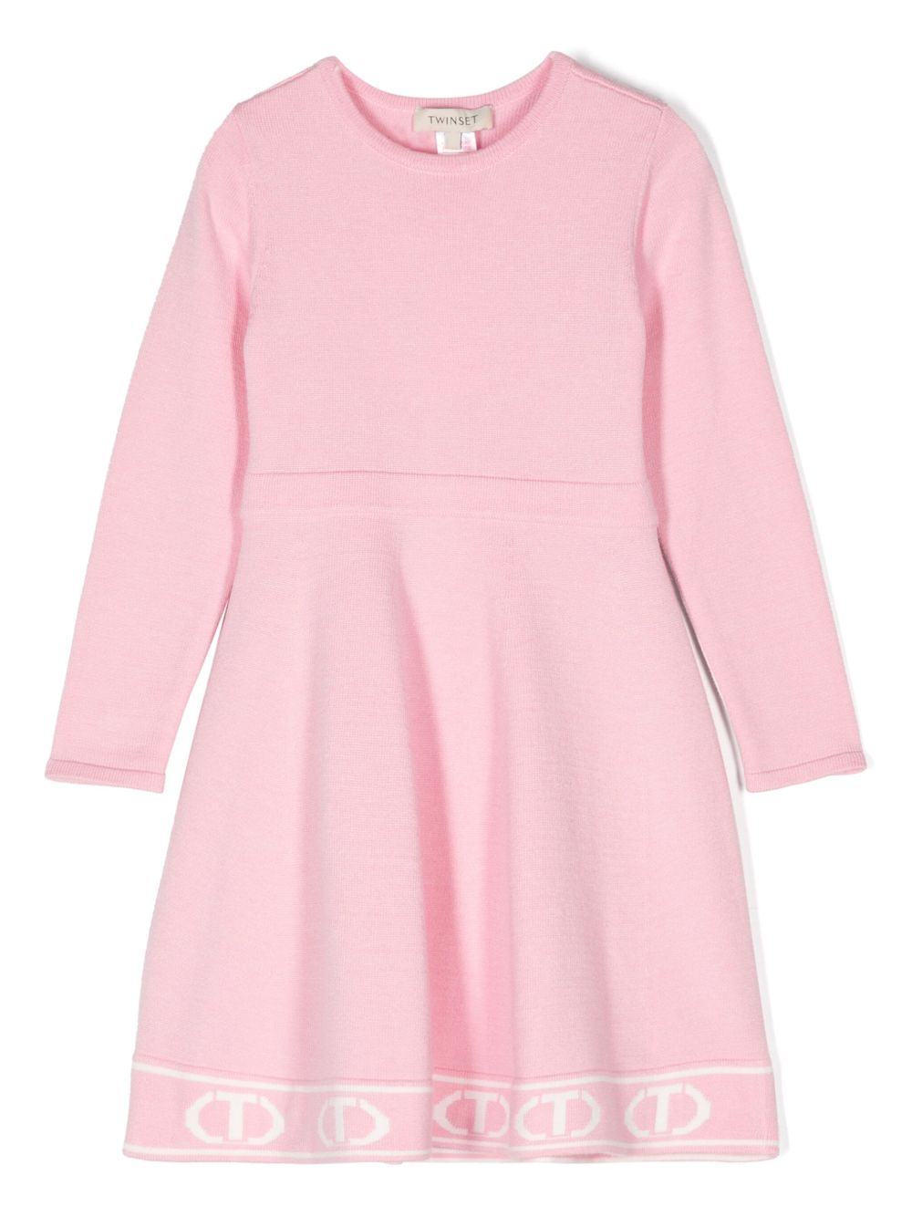 TWINSET Kids Oval T 提花针织连衣裙 - 粉色