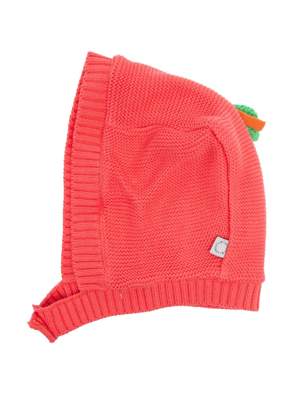 Stella McCartney Kids 叶片刺绣针织帽 - 粉色