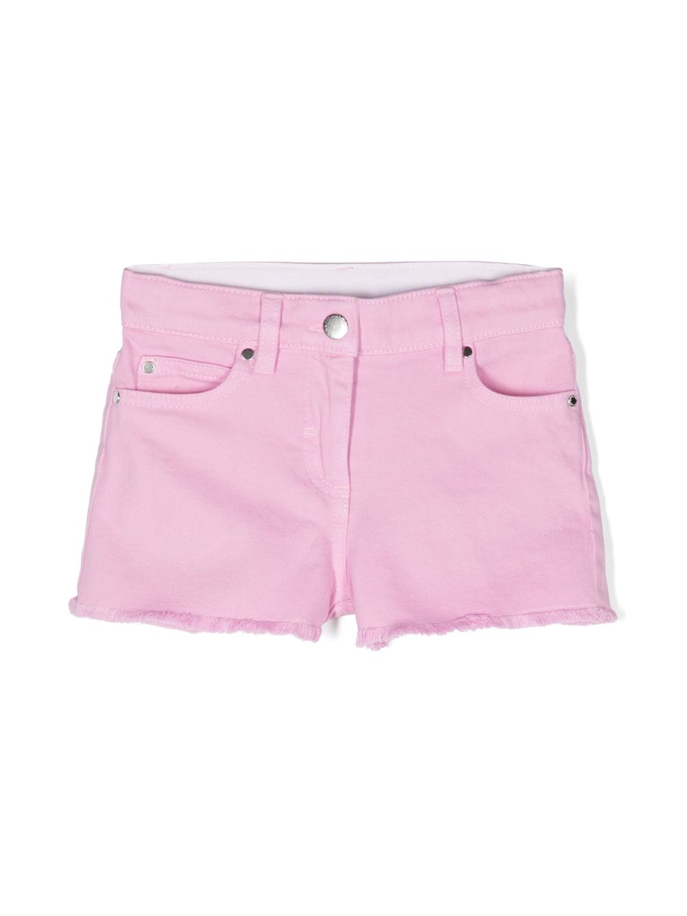 Stella McCartney Kids 磨损边中腰牛仔短裤 - 粉色