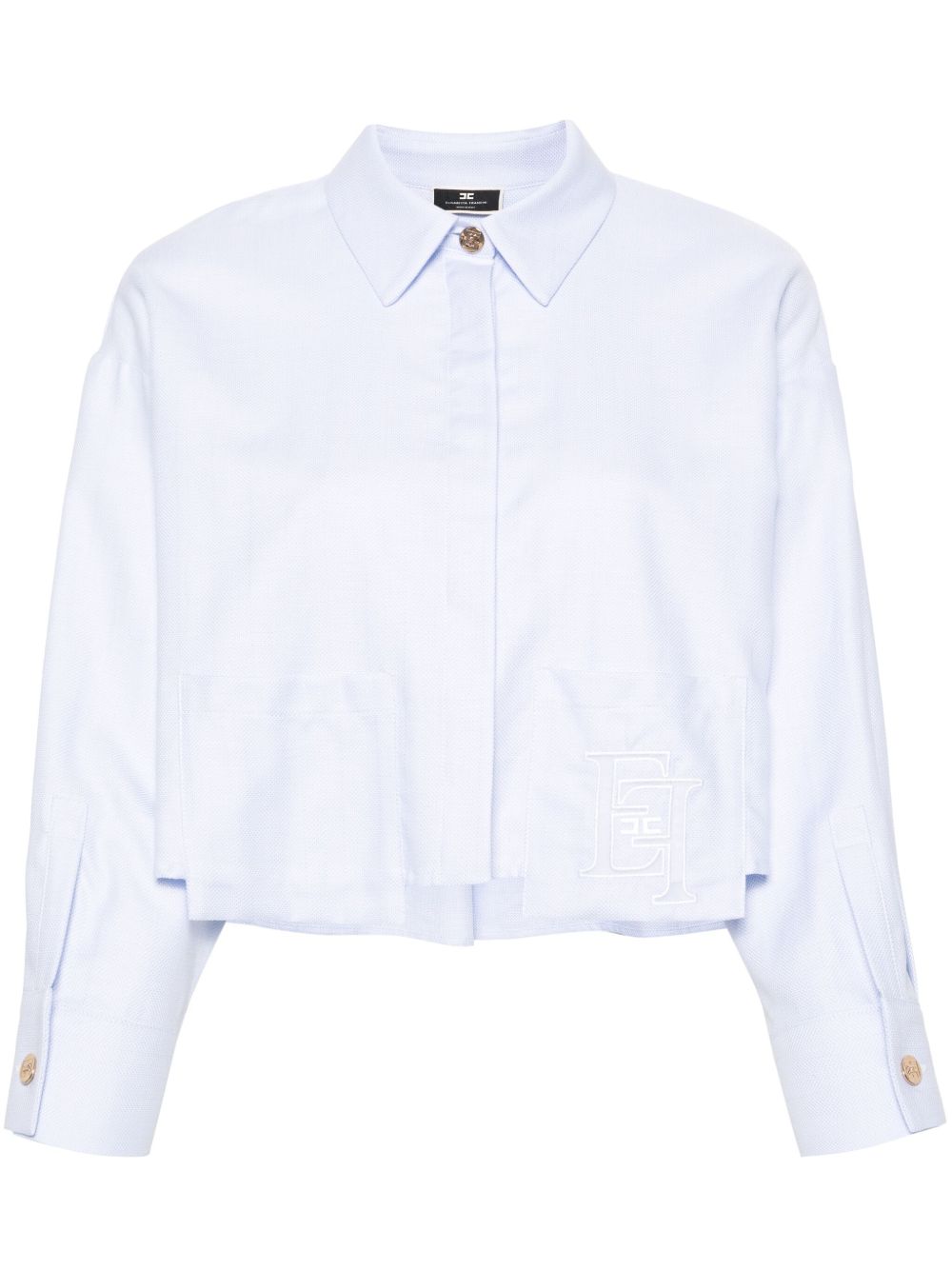 Elisabetta Franchi 经典logo刺绣衬衫 - 蓝色