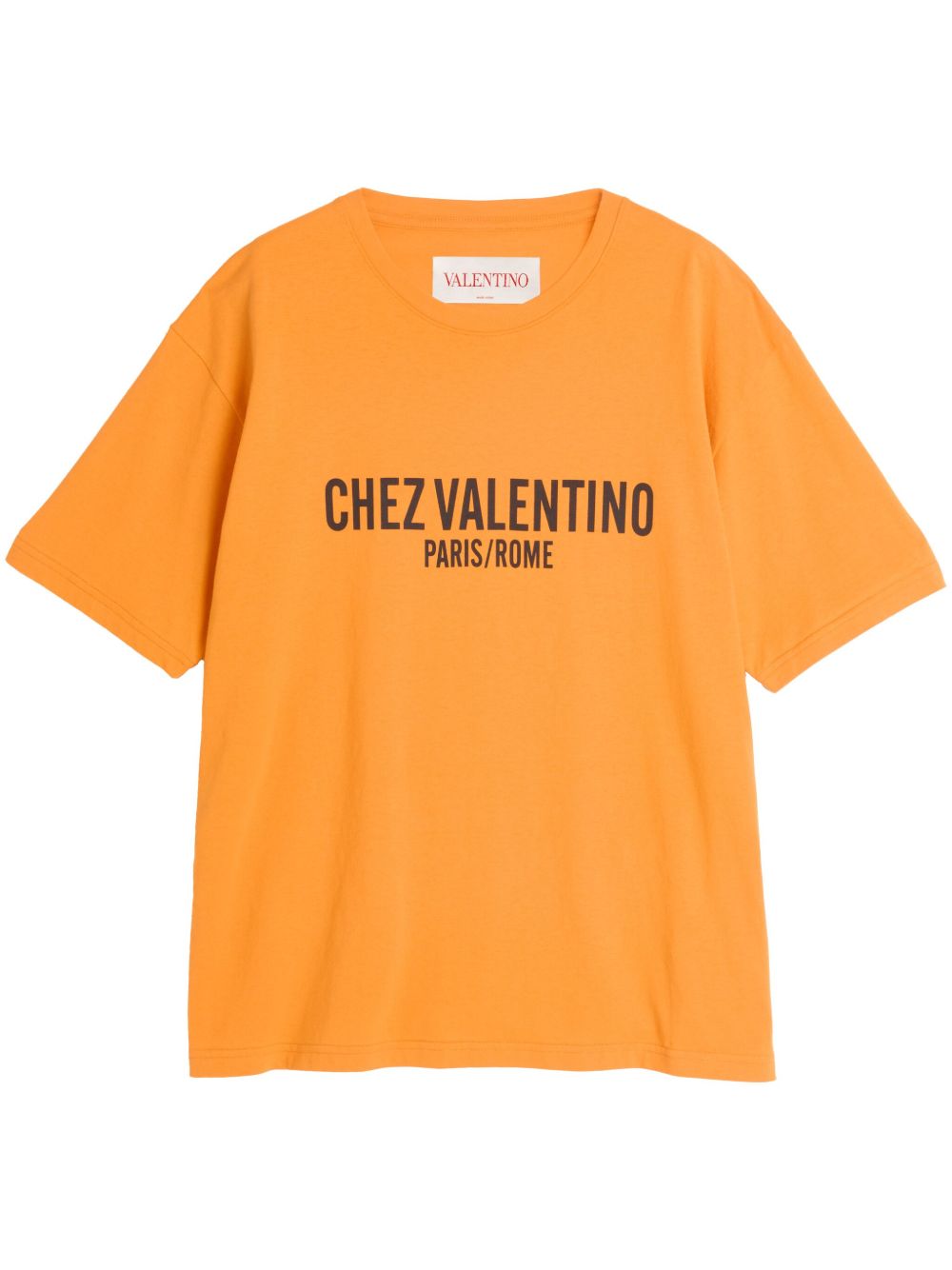 Valentino Garavani logo印花棉T恤 - 橘色