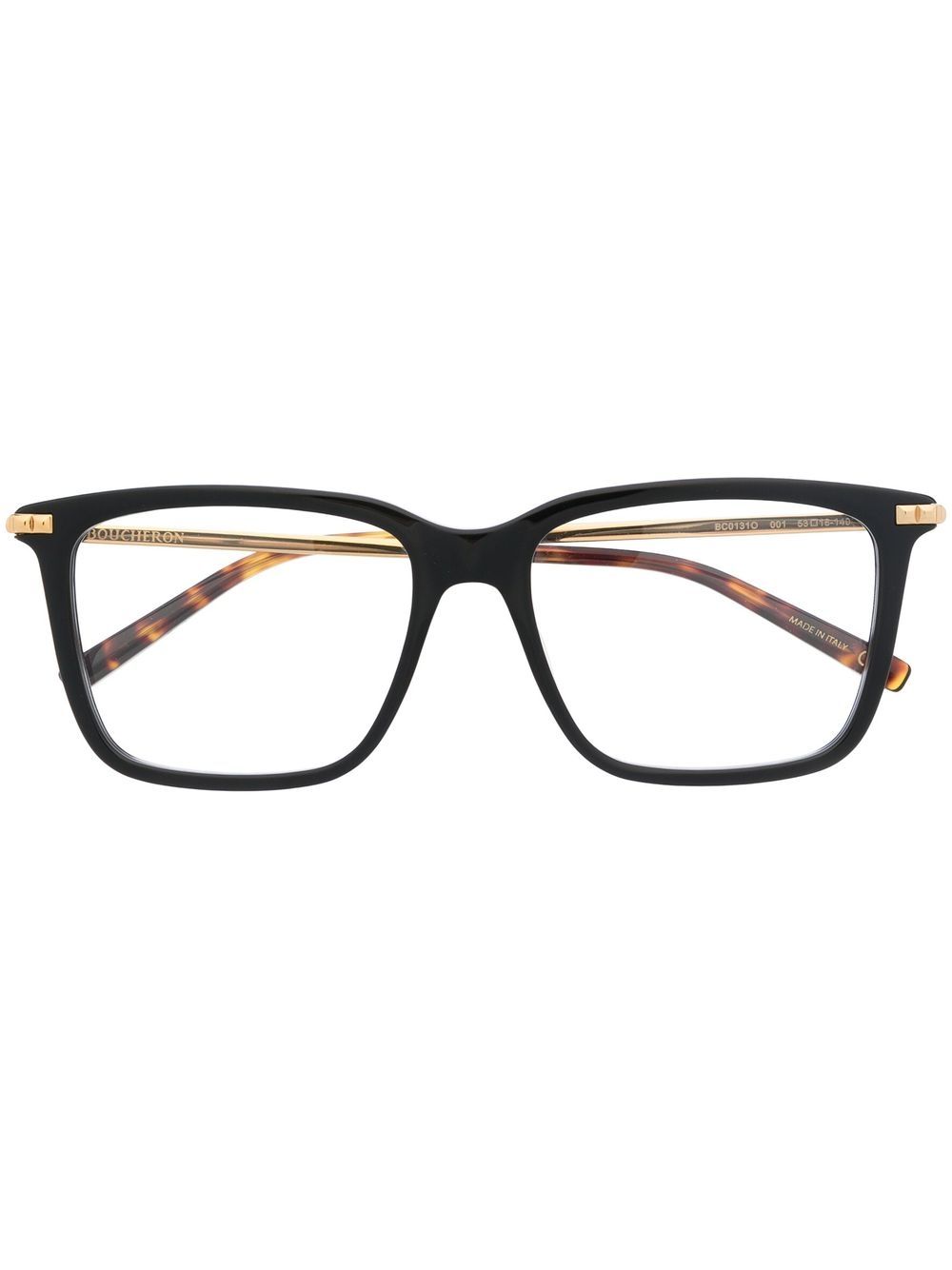 Boucheron Eyewear 铆钉缀饰方框眼镜 - 黑色