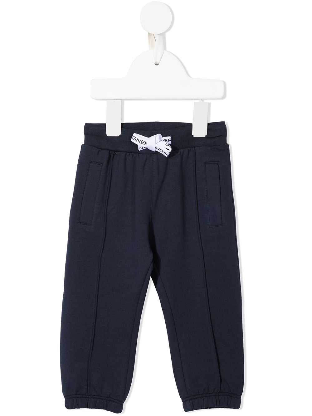 Aigner Kids logo印花抽绳运动裤 - 蓝色