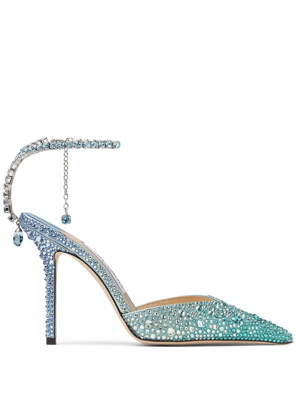 Jimmy Choo Saeda 晶饰高跟鞋 - 绿色