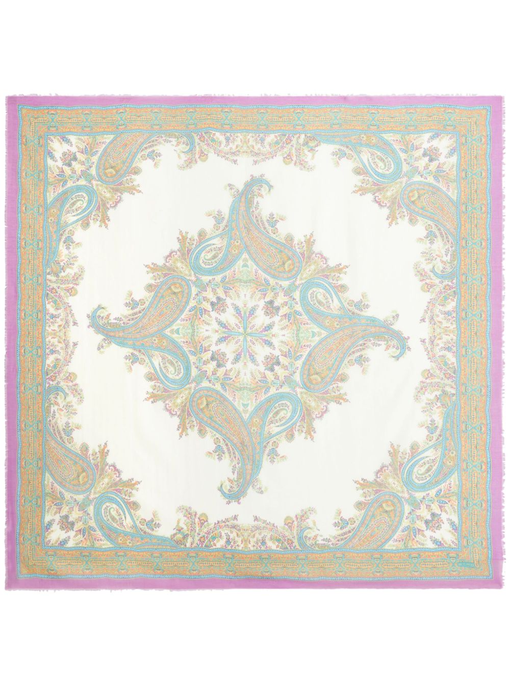 ETRO 佩斯理印花方形围巾 - 粉色