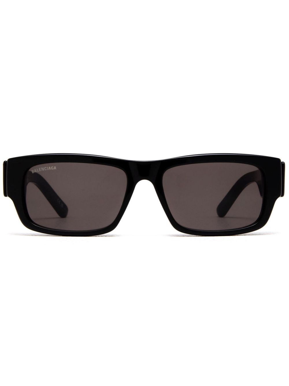 Balenciaga Eyewear logo镜腿窄框太阳眼镜 - 黑色