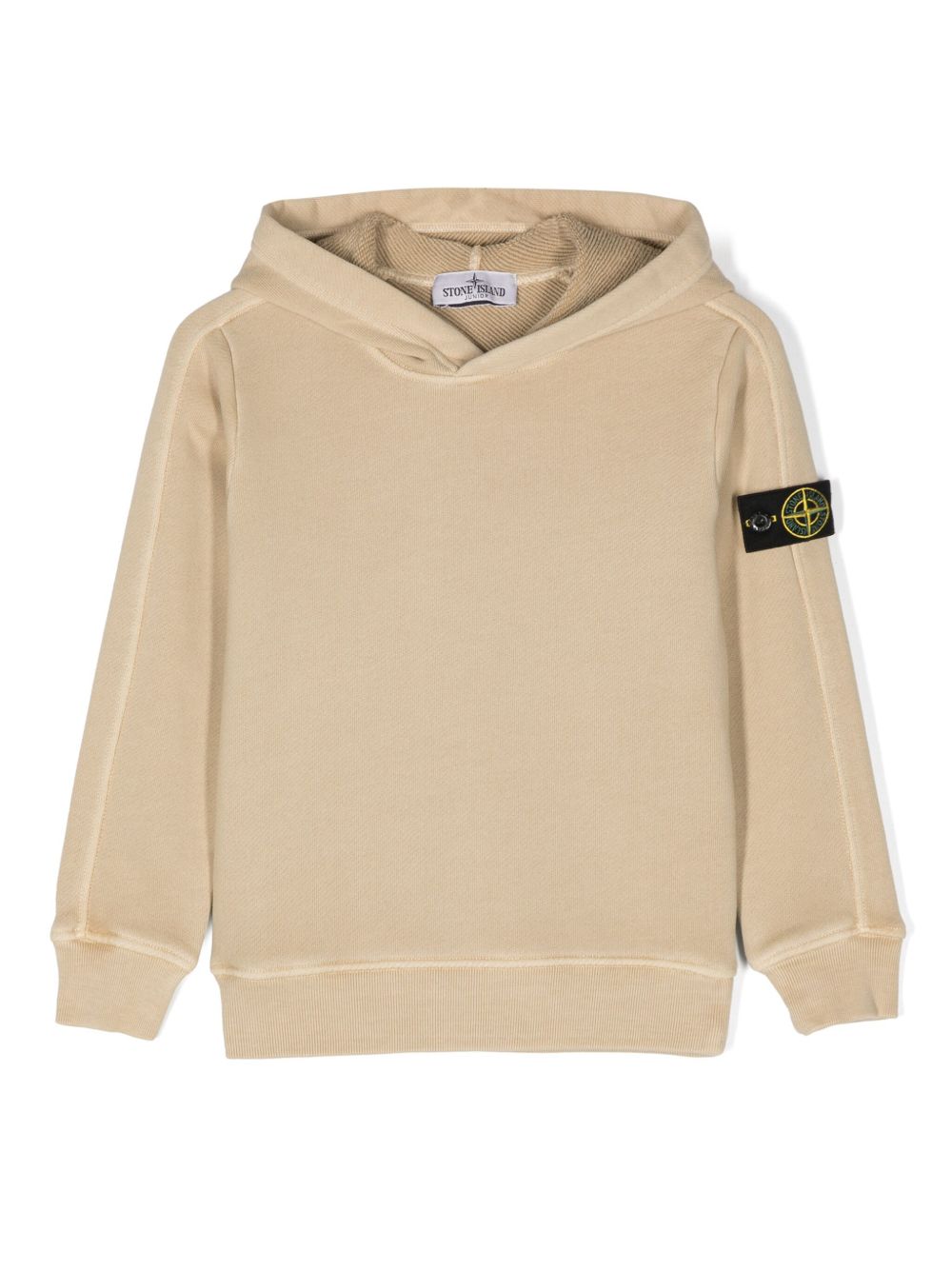 Stone Island Junior 罗盘图案棉连帽衫 - 中性色