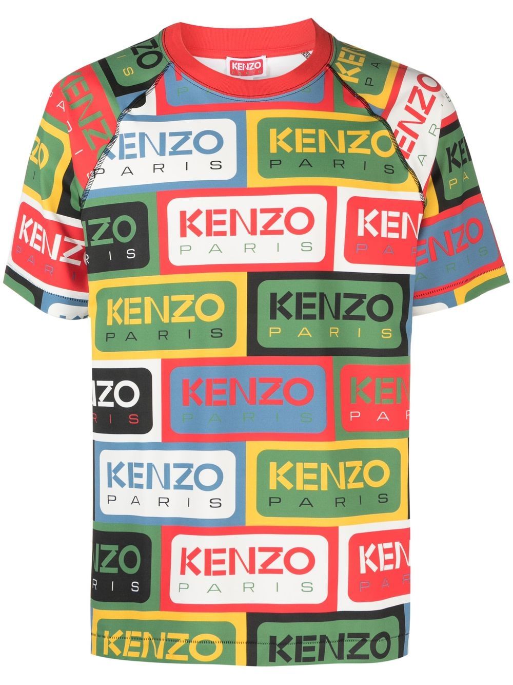 Kenzo Kenzo Labels logo印花圆领T恤 - 绿色