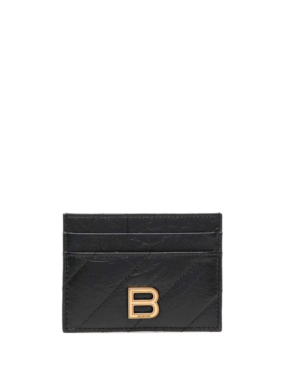 Balenciaga logo标牌皮质卡夹 - 黑色