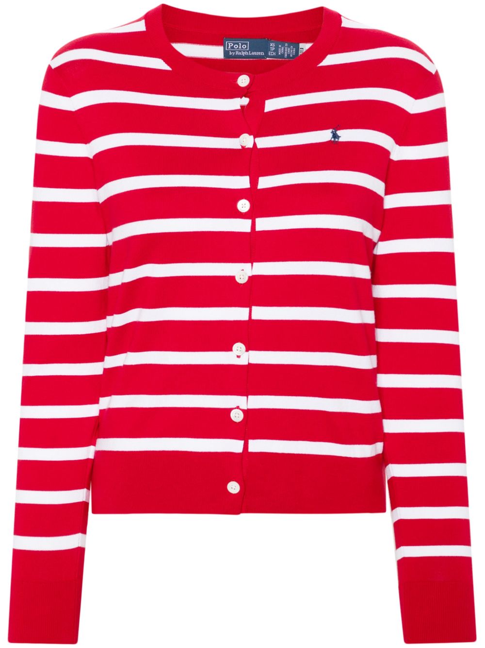 Polo Ralph Lauren 条纹针织开衫 - 红色