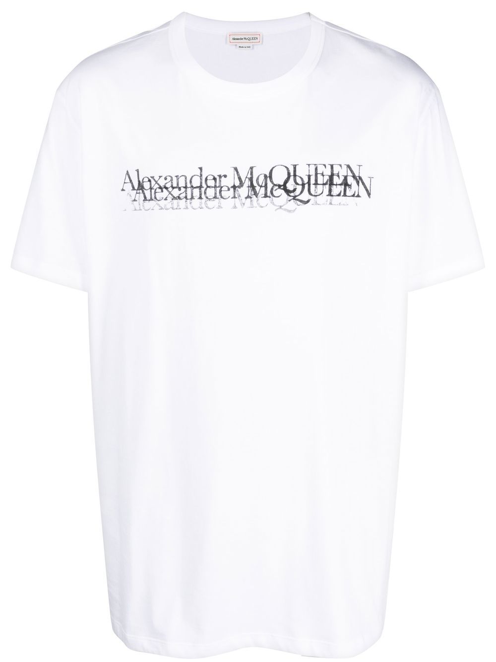 Alexander McQueen logo 标记棉T恤 - 白色