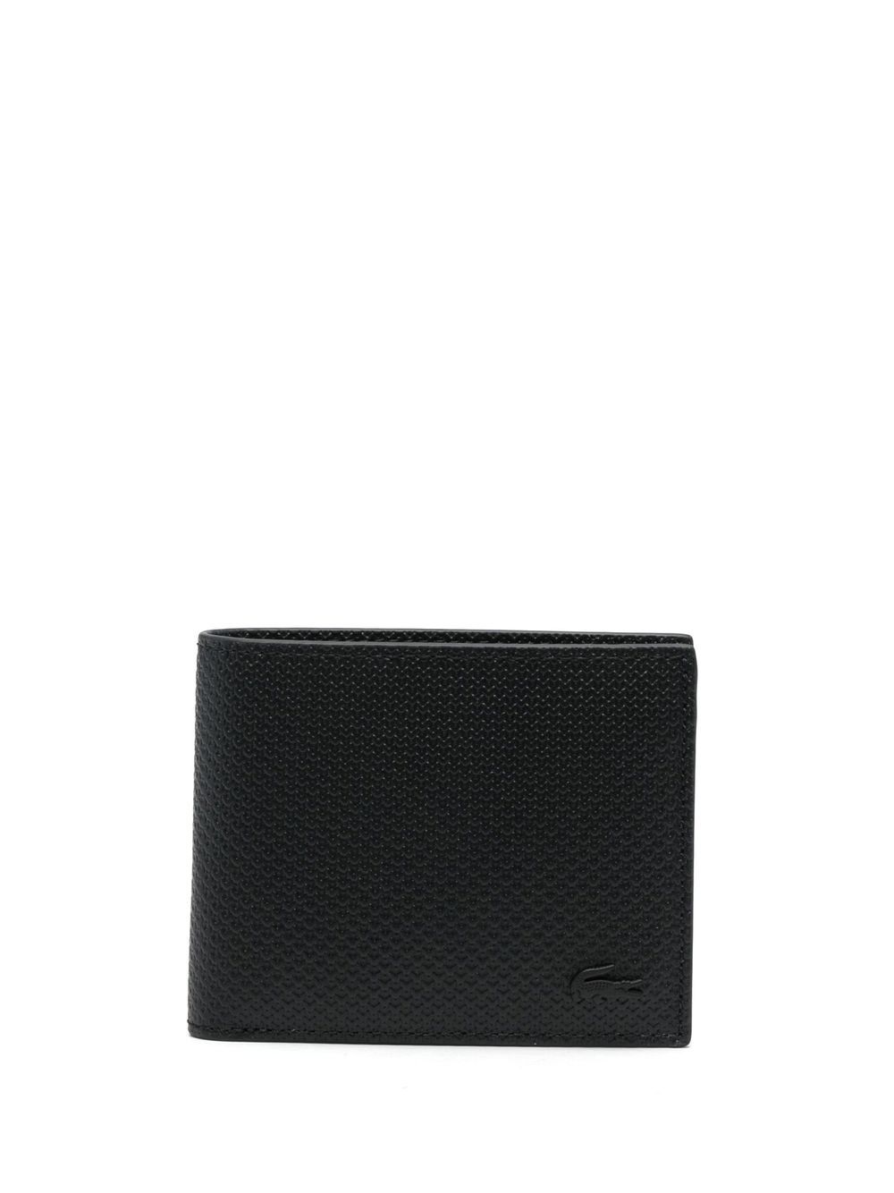 Lacoste Chantaco 纹理对折钱包 - 黑色