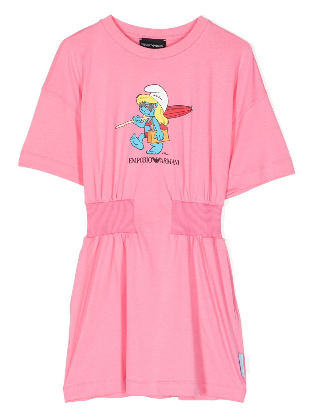 Emporio Armani Kids x The Smurfs 平纹针织连衣裙 - 粉色