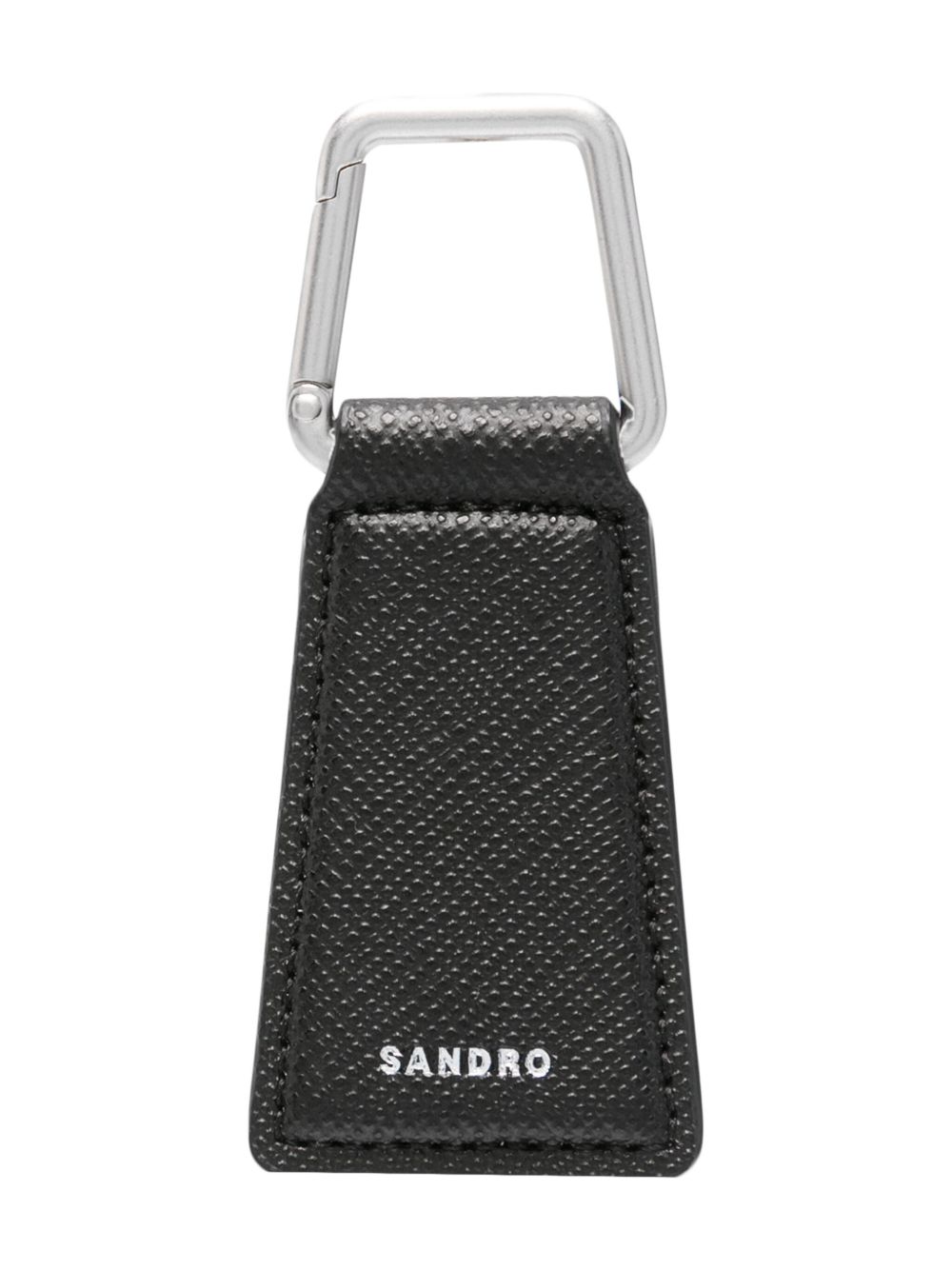 SANDRO logo凹面压花钥匙扣 - 黑色