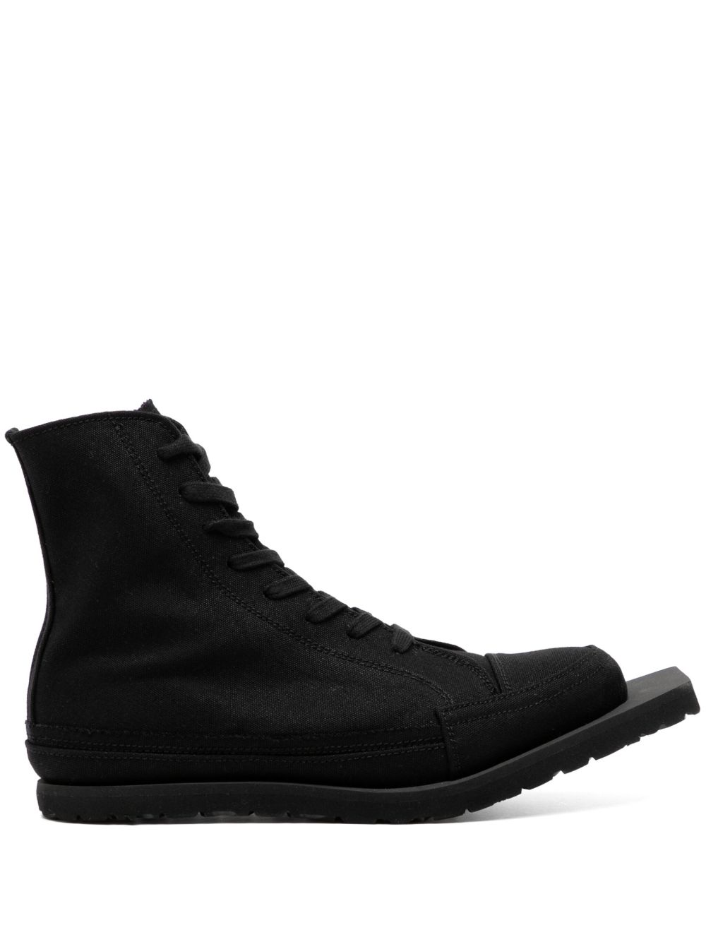 Yohji Yamamoto 高帮系带鞋 - 黑色