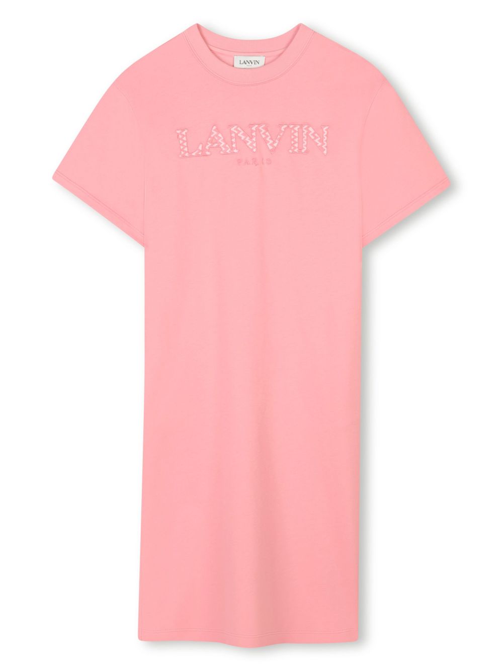 Lanvin Enfant 标贴连衣裙 - 粉色