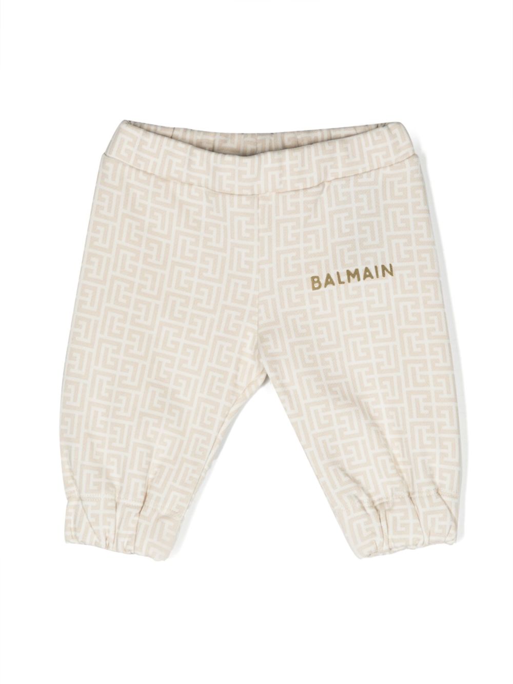 Balmain Kids 经典logo图案棉运动裤 - 中性色