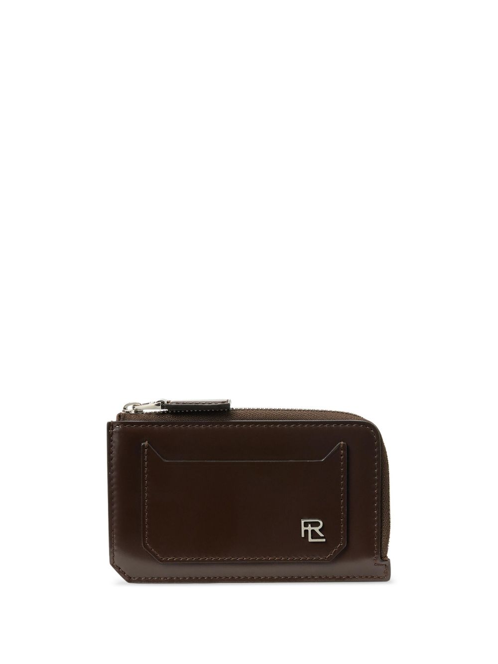 Ralph Lauren Collection 盒形小牛毛拉链卡夹 - 褐色