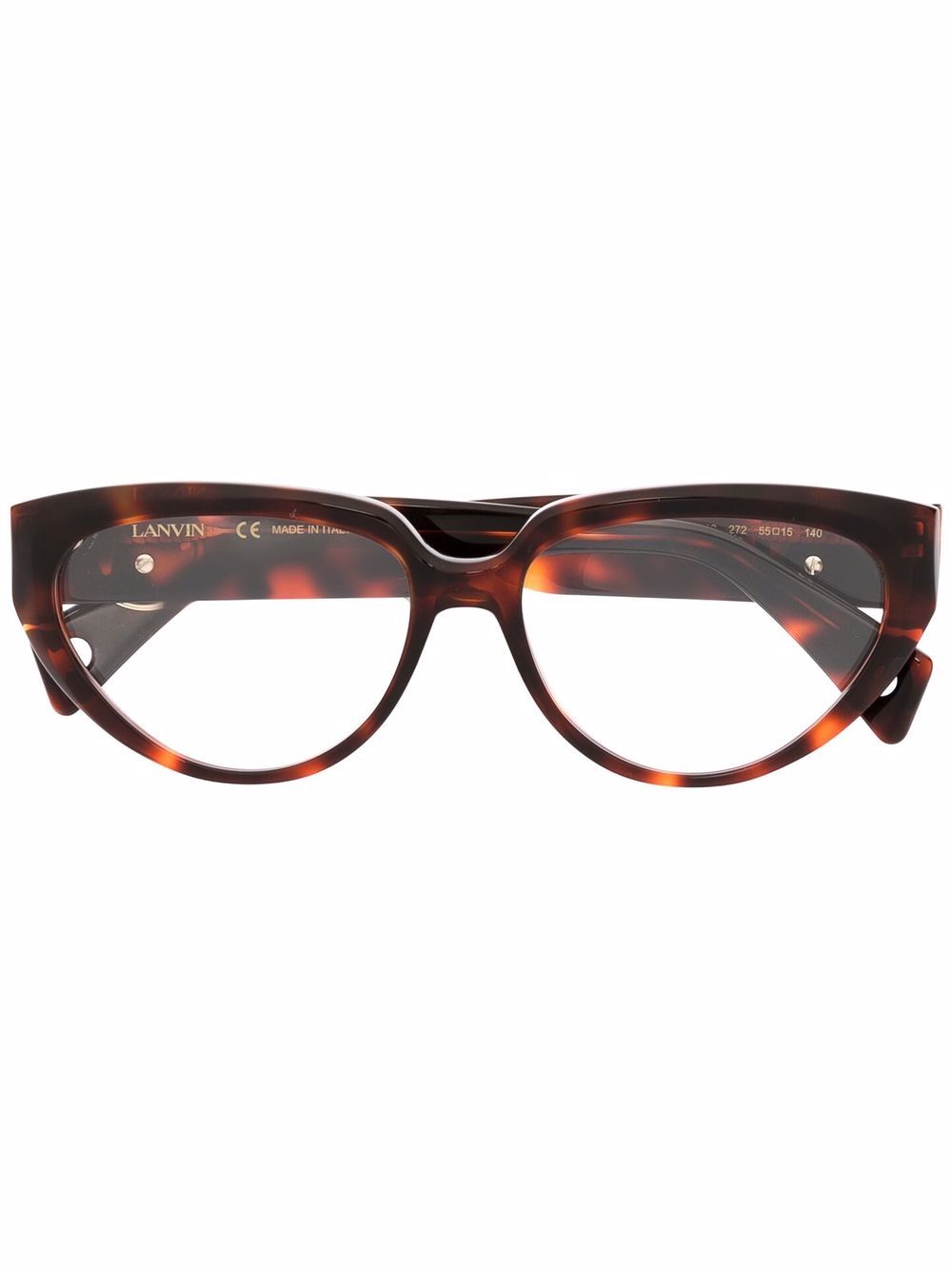 Lanvin logo标牌玳瑁纹眼镜 - 褐色