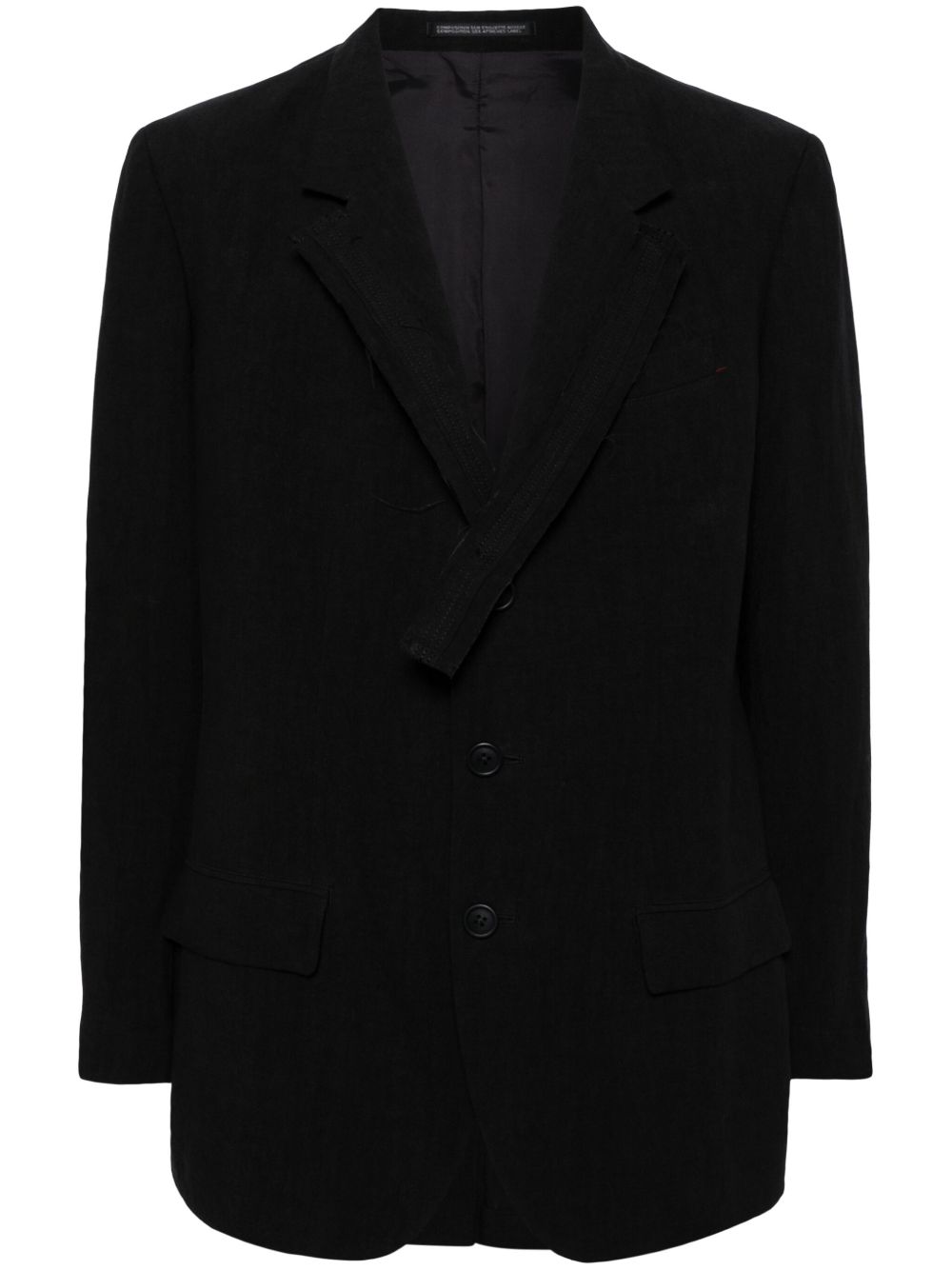 Yohji Yamamoto 单排扣西装夹克 - 黑色
