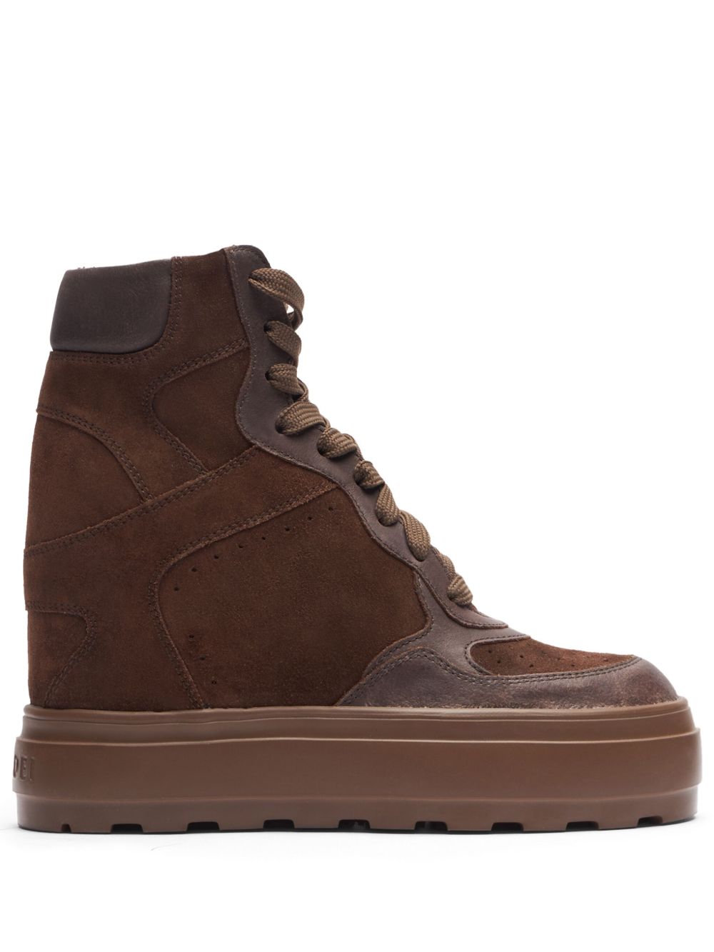Casadei 绒面皮高帮运动鞋 - 褐色