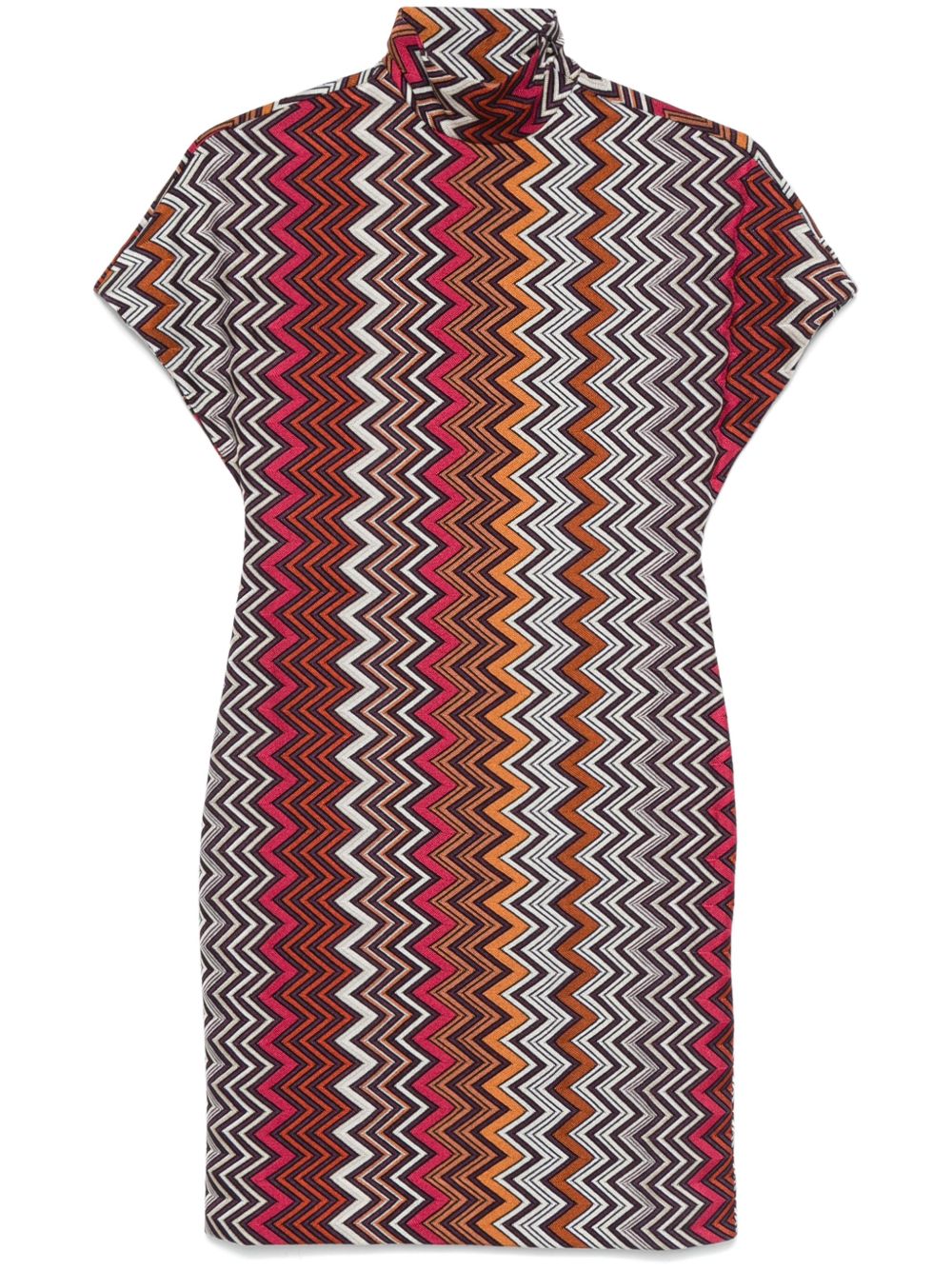 Missoni Z字形图案迷你连衣裙 - 黑色