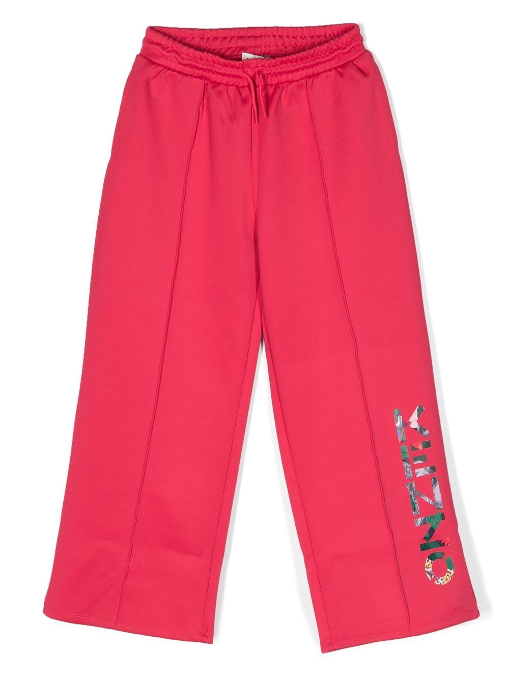 Kenzo Kids logo印花直筒运动裤 - 粉色