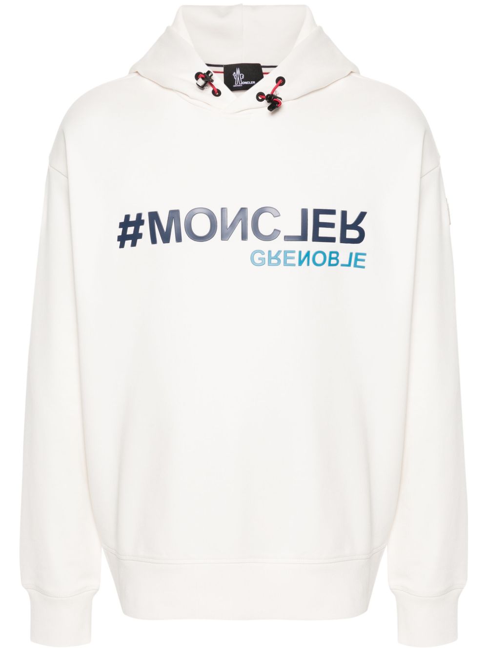 Moncler Grenoble logo贴花棉连帽衫 - 白色