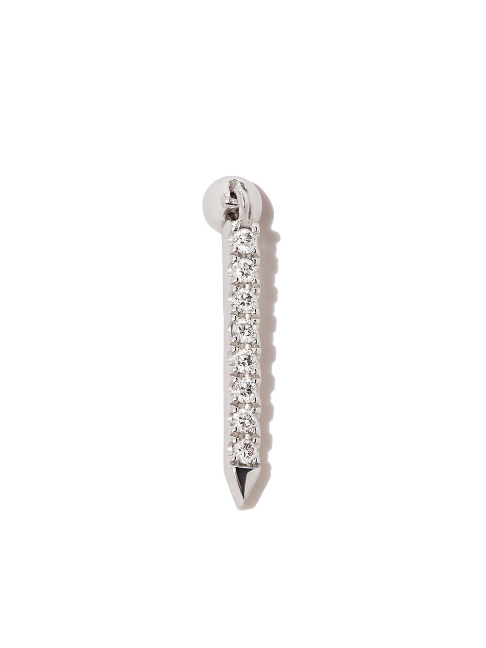 MARIA TASH Eternity Bar 18K白金钻石单只耳环 - 银色