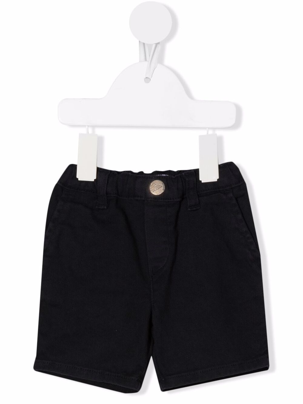 Emporio Armani Kids 修身牛仔短裤 - 蓝色