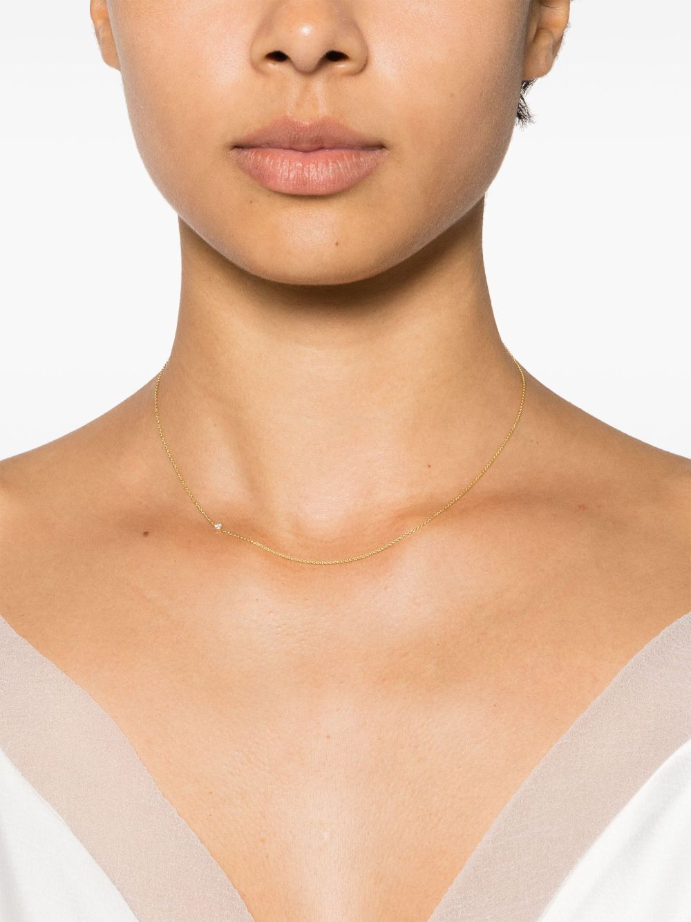 Lizzie Mandler Fine Jewelry 14K黄金 Floating 钻石链式项链 - 金色