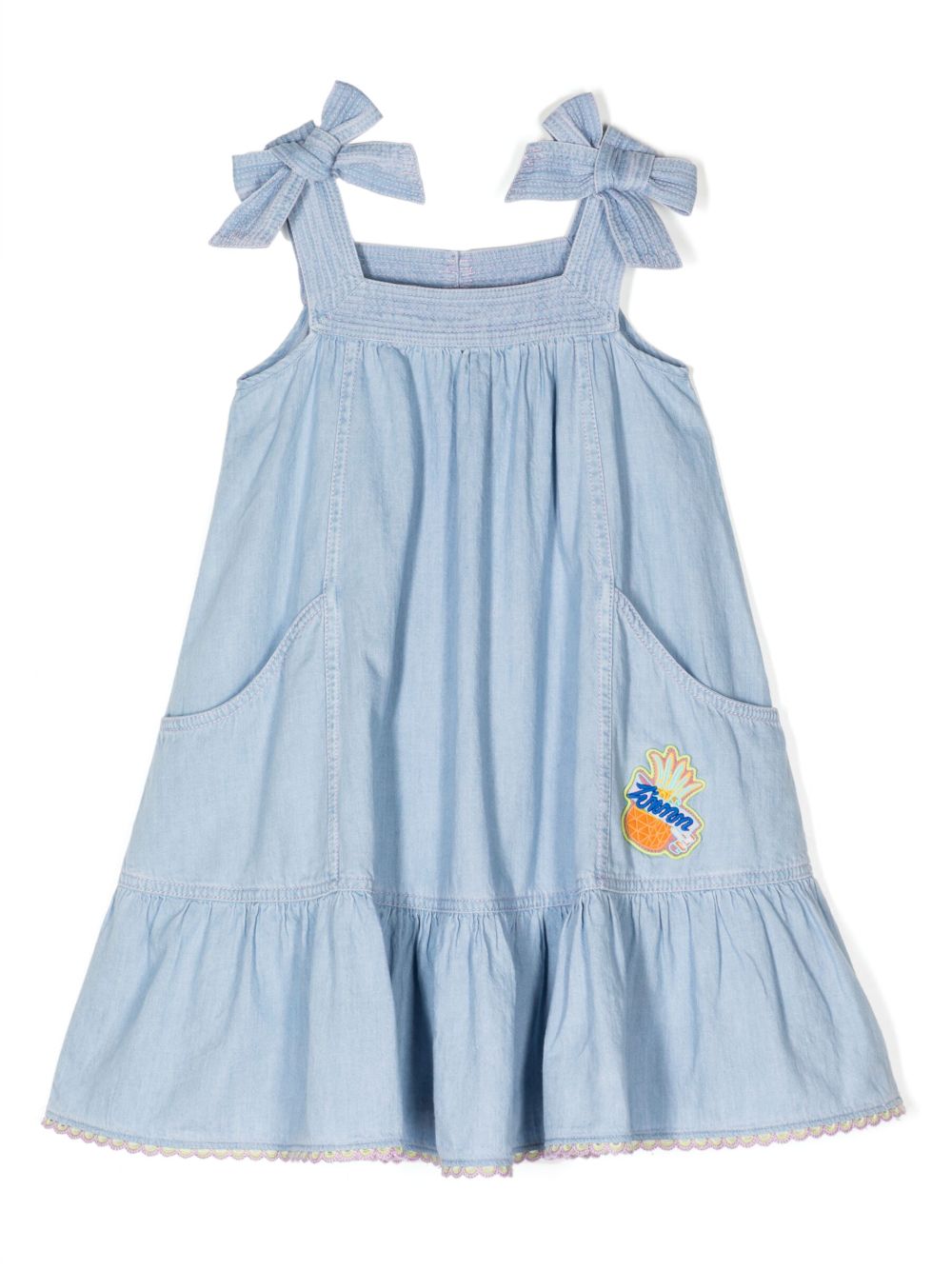 ZIMMERMANN Kids Halcyon 无袖牛仔连衣裙 - 蓝色