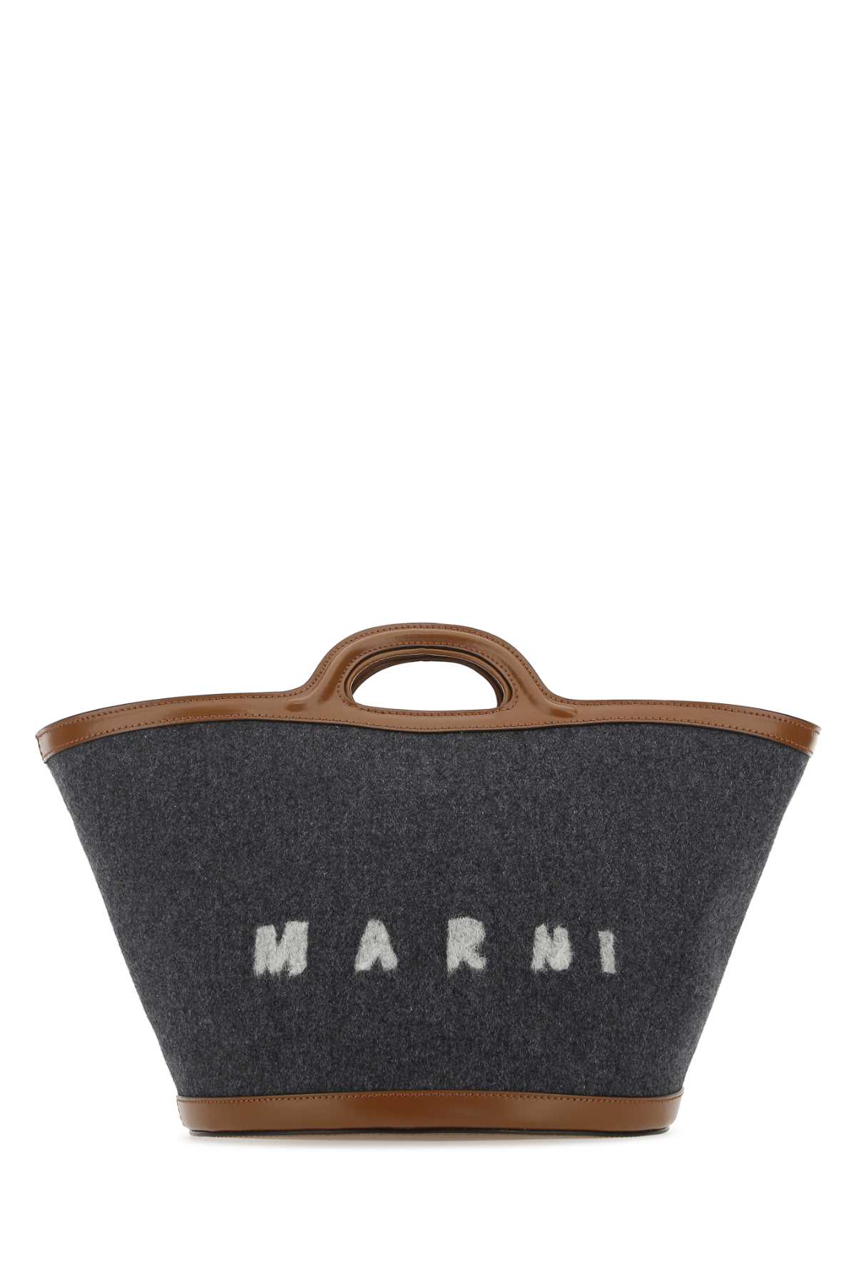 Marni Two-tone Felt And Leather Small Tropicalia Summer Handbag