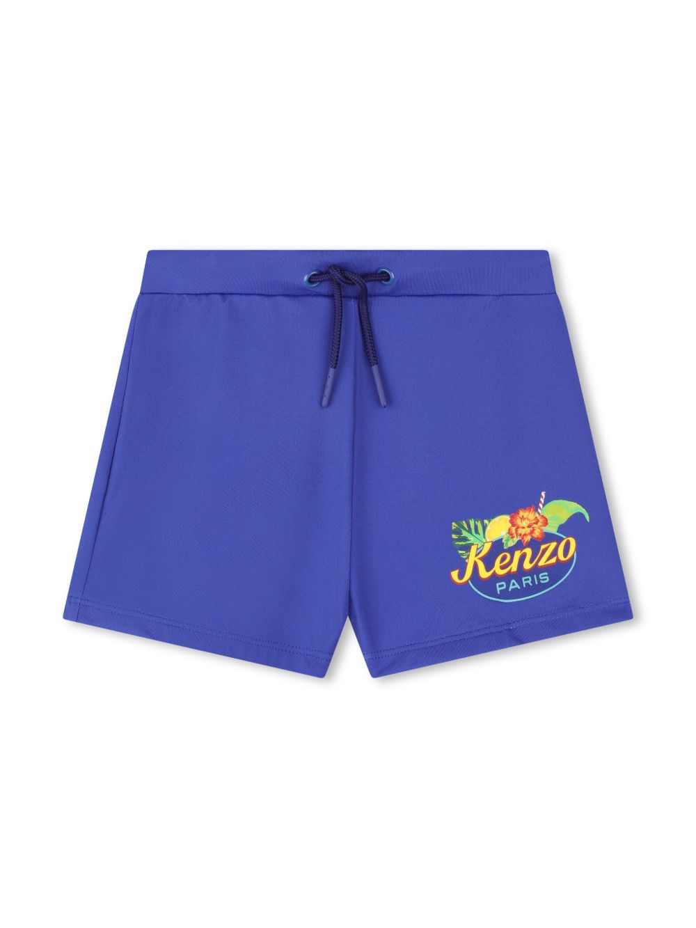 Kenzo Kids logo印花泳裤 - 蓝色