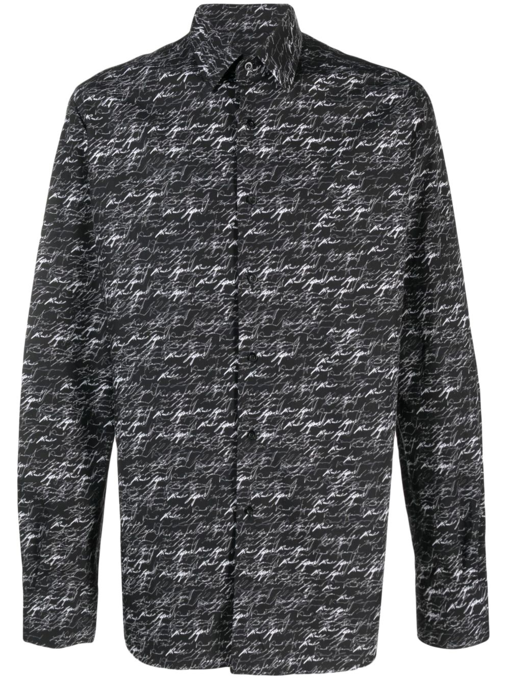 Karl Lagerfeld Karl Signature 棉衬衫 - 黑色