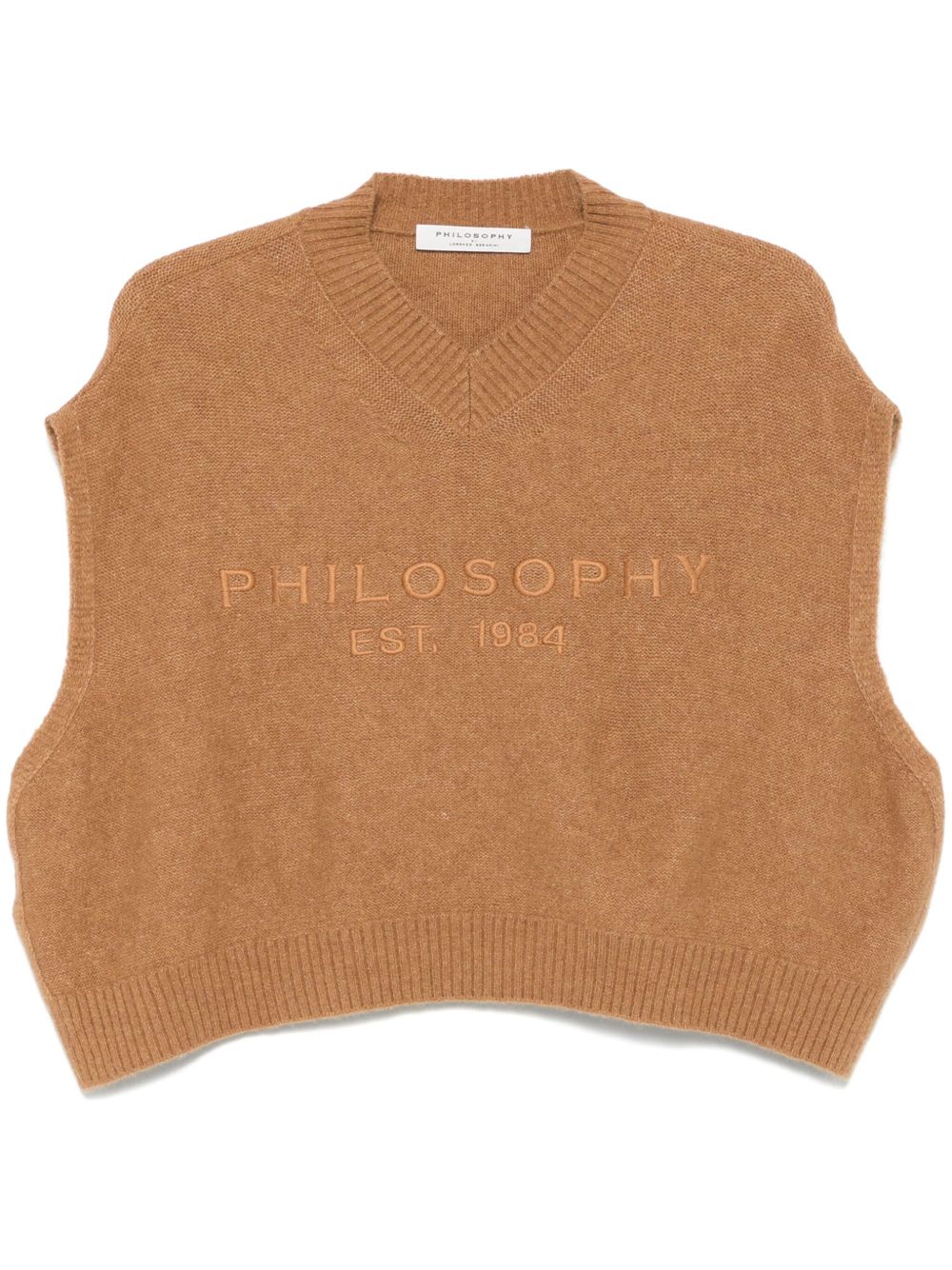 Philosophy Di Lorenzo Serafini logo刺绣针织上衣 - 褐色