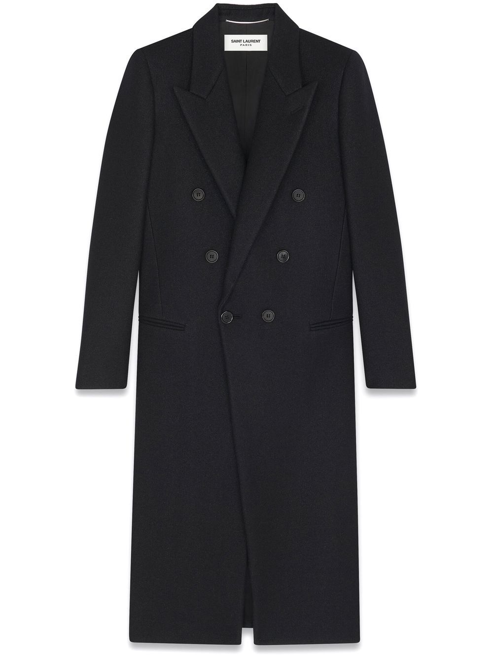 Saint Laurent 双排扣风衣 - 黑色