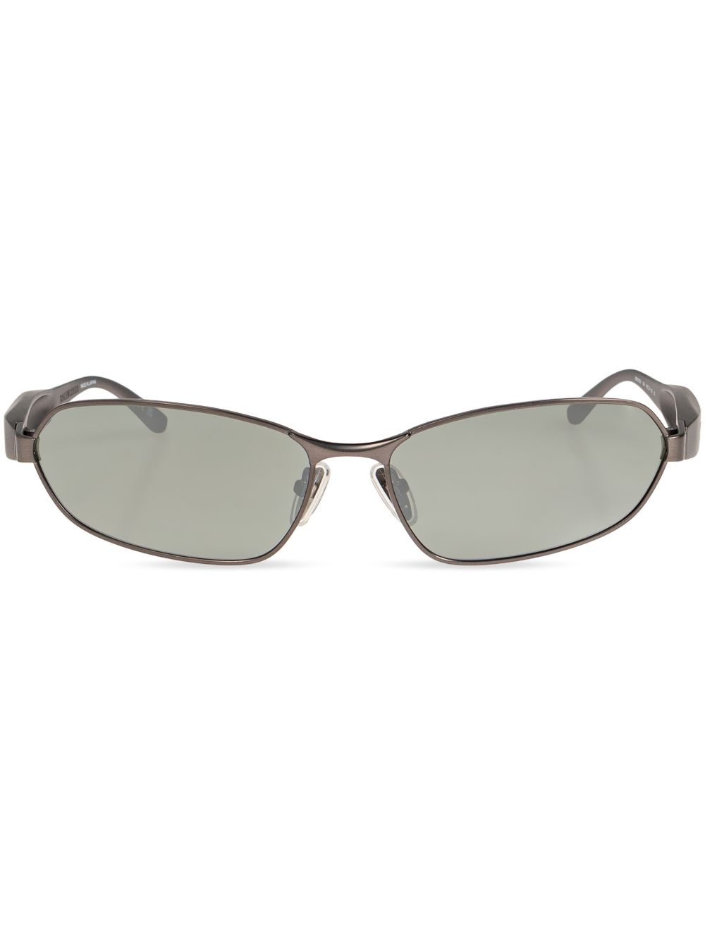 Balenciaga Eyewear logo雕刻长方形镜框太阳眼镜 - 银色