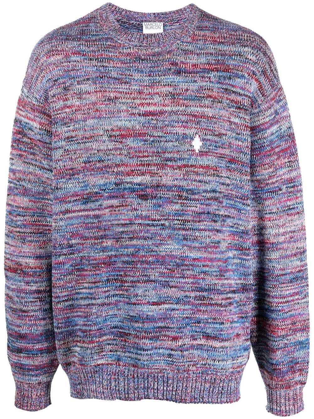 Marcelo Burlon County of Milan 标贴圆领毛衣 - 紫色