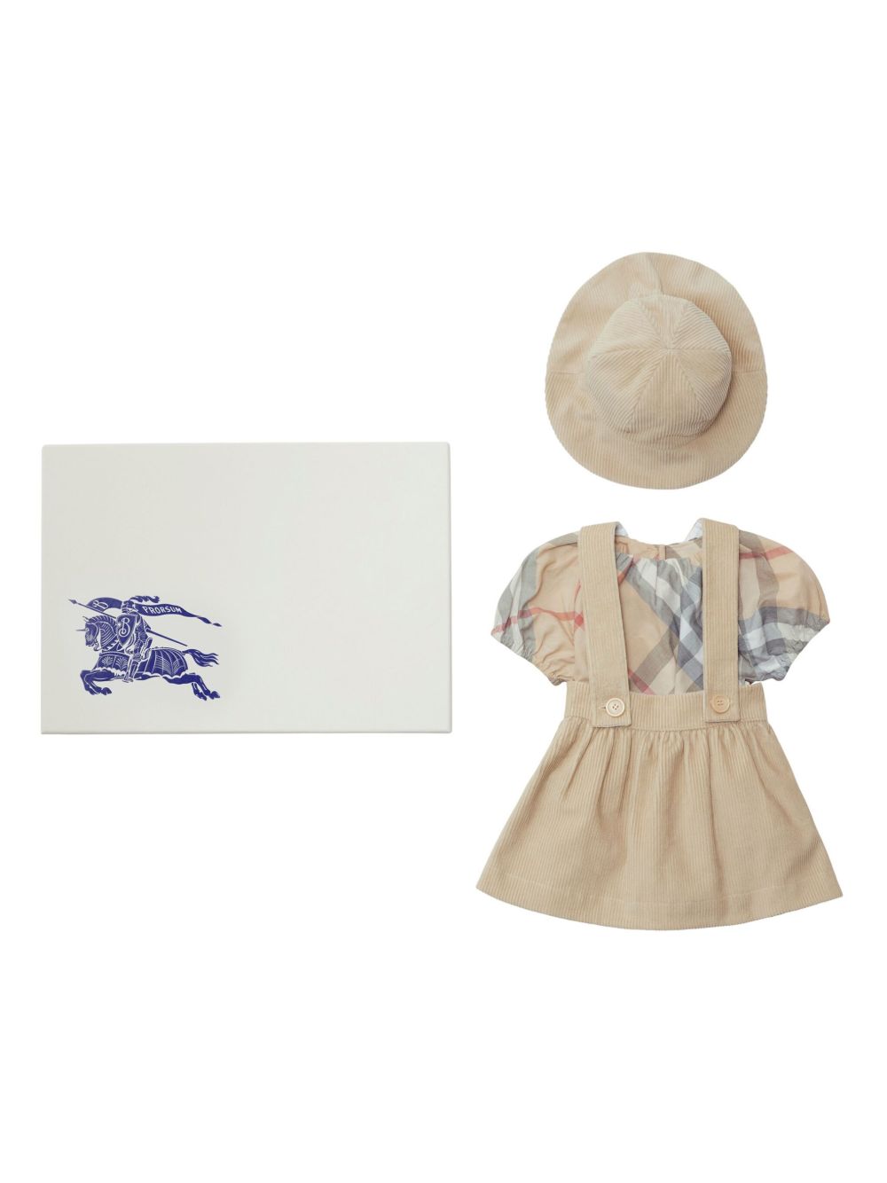 Burberry Kids 棉三件式连衣裙套装 - 中性色