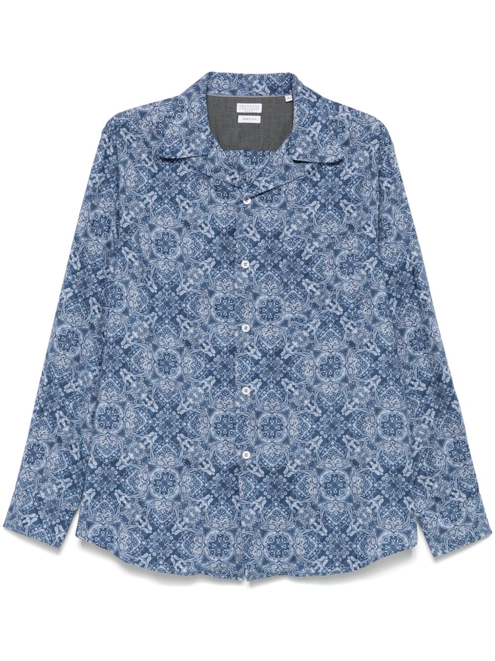 Brunello Cucinelli 佩斯理印花衬衫 - 蓝色