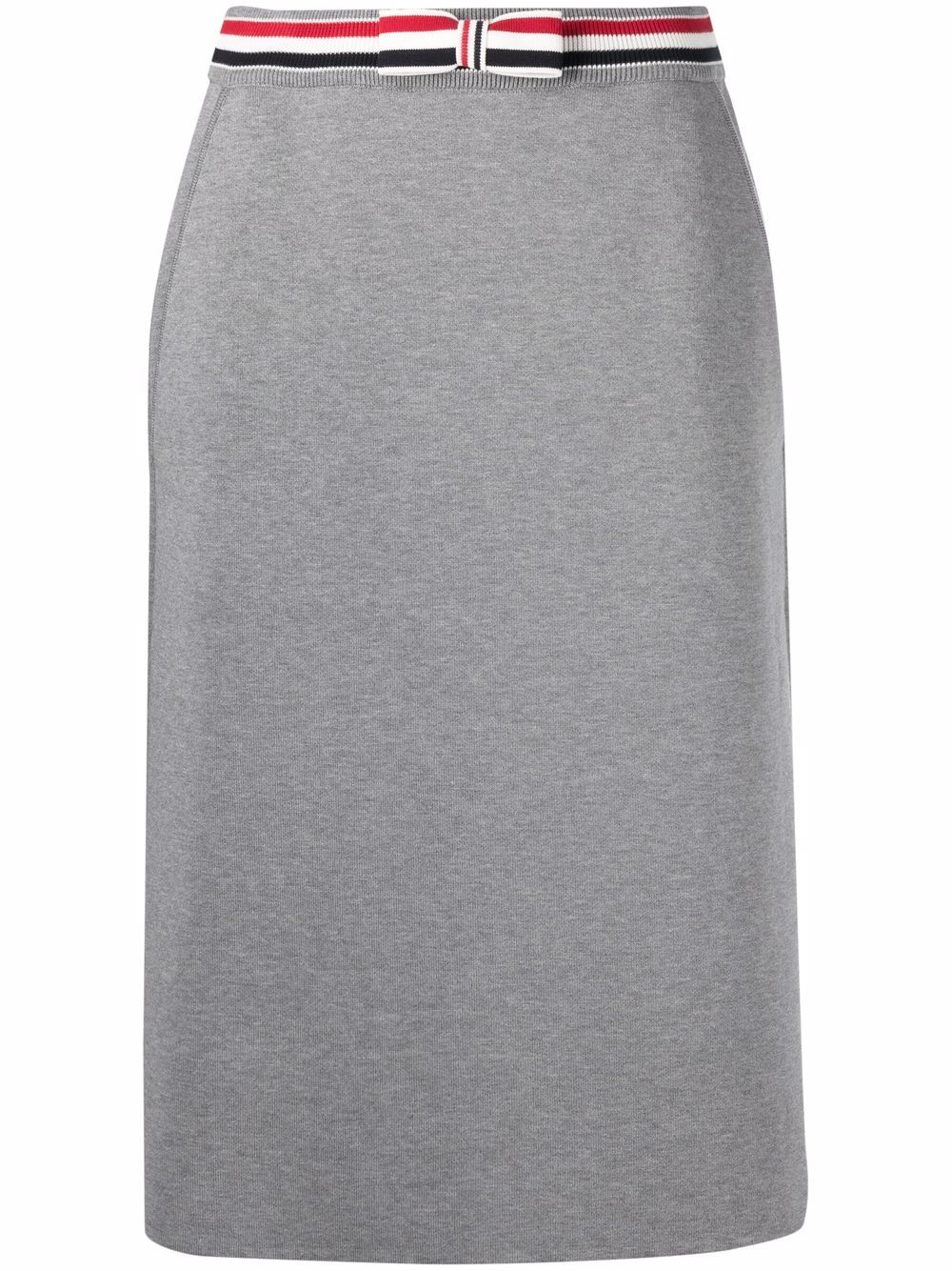 Thom Browne RWB 裤腰中长半身裙 - 灰色