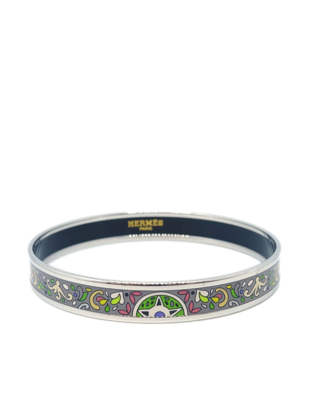 Hermès Pre-Owned Cloisonne Ware 窄款手镯（1990-2000年代典藏款） - 银色